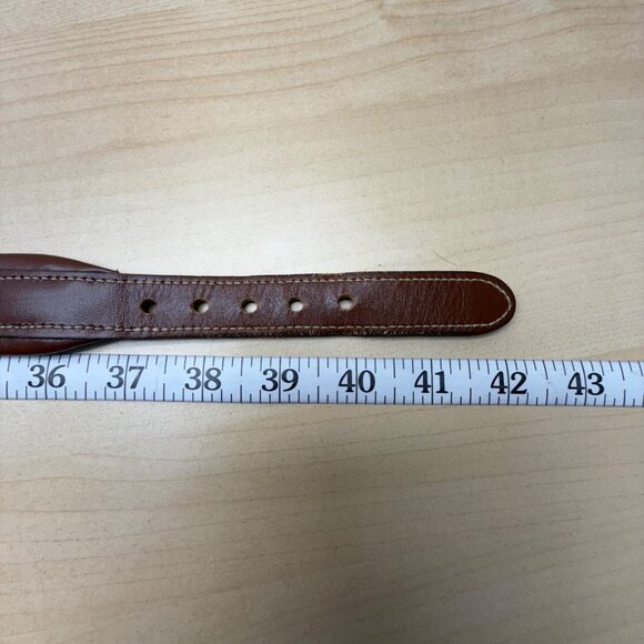 Leather Nautical Belt With Canvas & Brass Buckle Flag Design Pattern - Picture 7 of 8